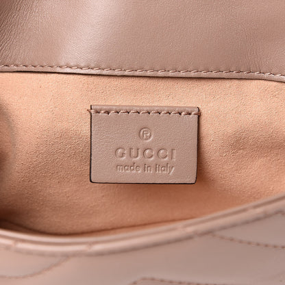Gucci Calfskin Matelasse Super Mini GG Marmont Shoulder Bag Porcelain Rose 6 of 12