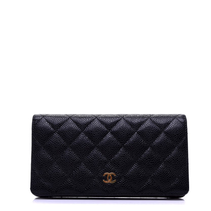 Chanel Caviar Quilted Yen Wallet Black 1 of 9