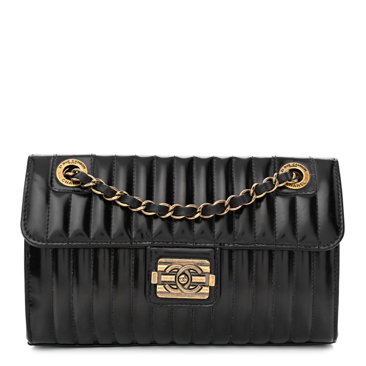 Patent Vertical Quilt Maharaja Express Flap Black