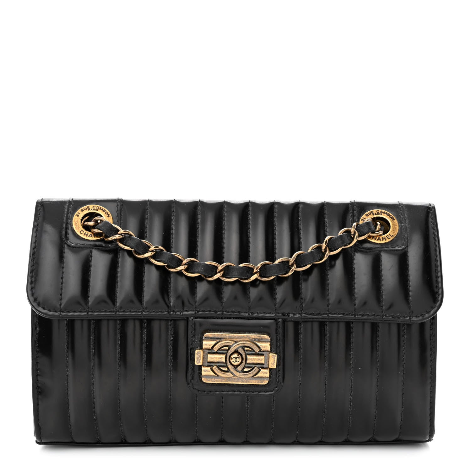 Chanel Patent Vertical Quilt Maharaja Express Flap Black 1 of 11