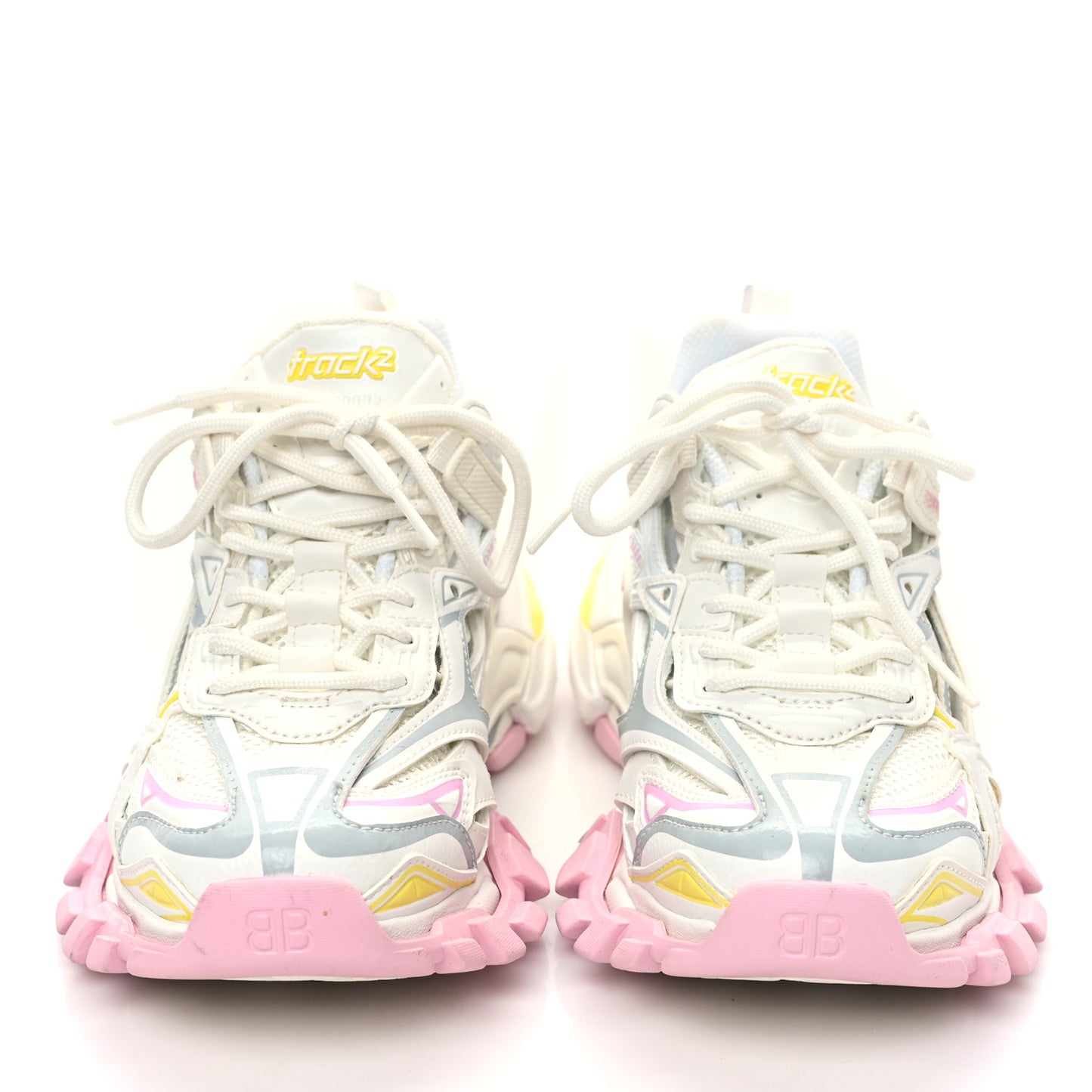 Rubber Mesh Tri-Color Womens Track.2 Open Sneakers 36 Light Yellow Light Pink Light Blue