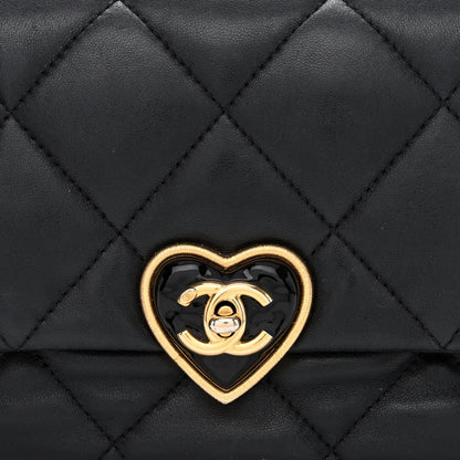 Chanel Lambskin Plexiglass Quilted Coco Love Flap Black 8 of 10