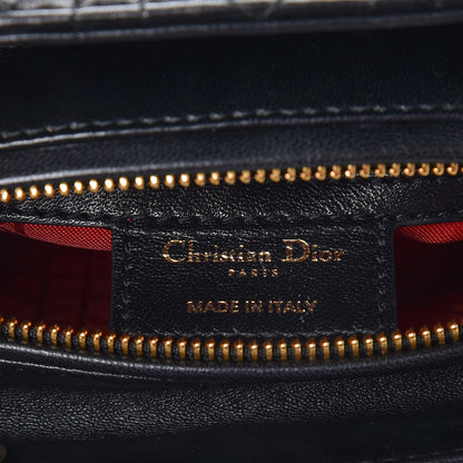 Christian Dior Lambskin Cannage Medium Lady Dior Black 6 of 10