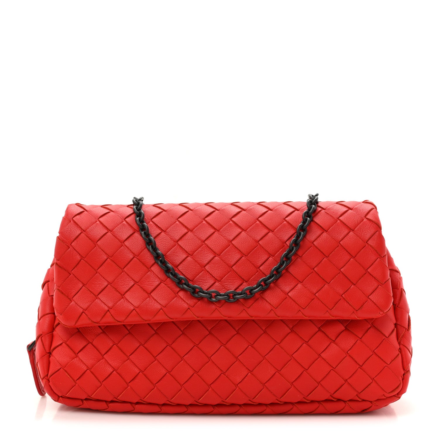 Bottega Veneta Nappa Intrecciato Small Chain Crossbody Red 1 of 11
