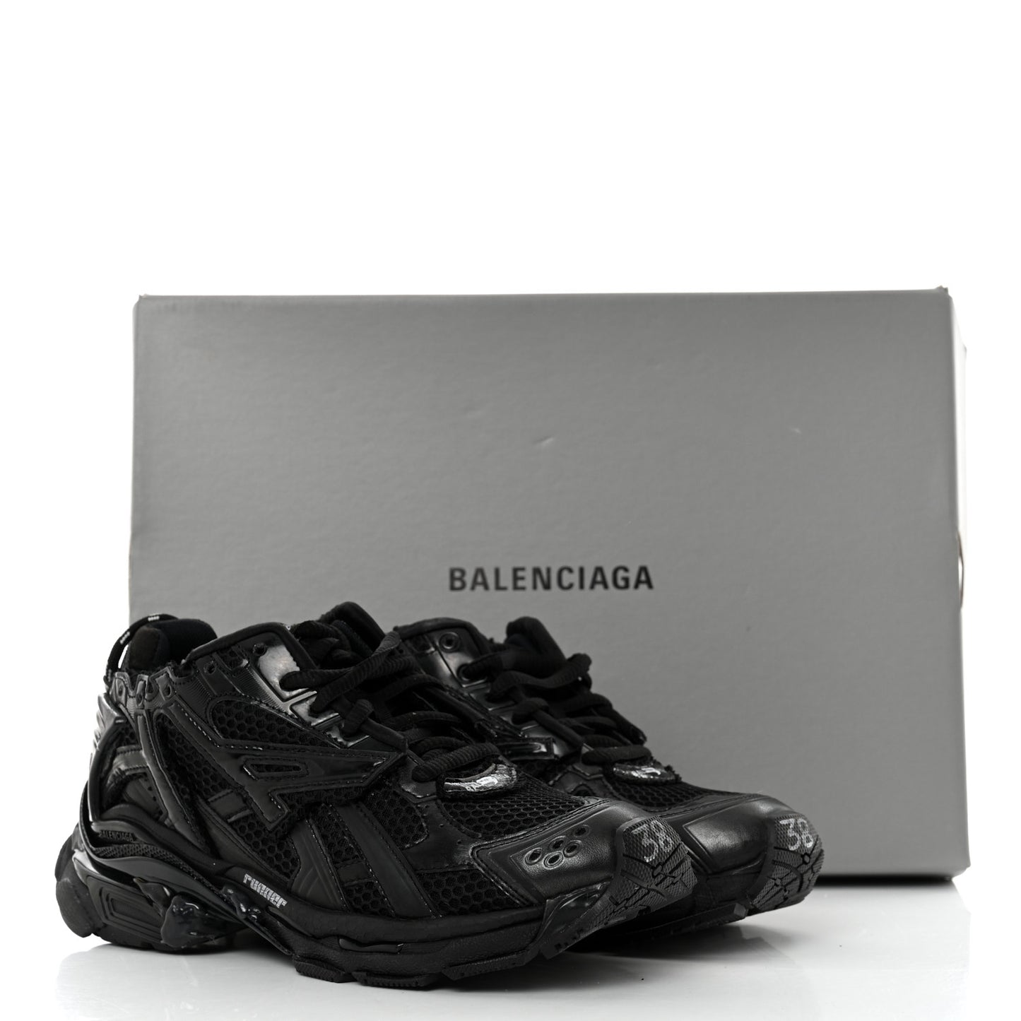 Mesh Rubber Monocolor Womens Runner Sneakers 38 Black