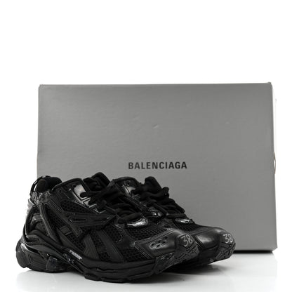 Balenciaga Mesh Rubber Monocolor Womens Runner Sneakers 38 Black 9 of 9