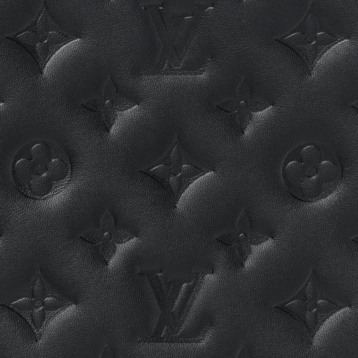 Lambskin Embossed Monogram Coussin PM Black