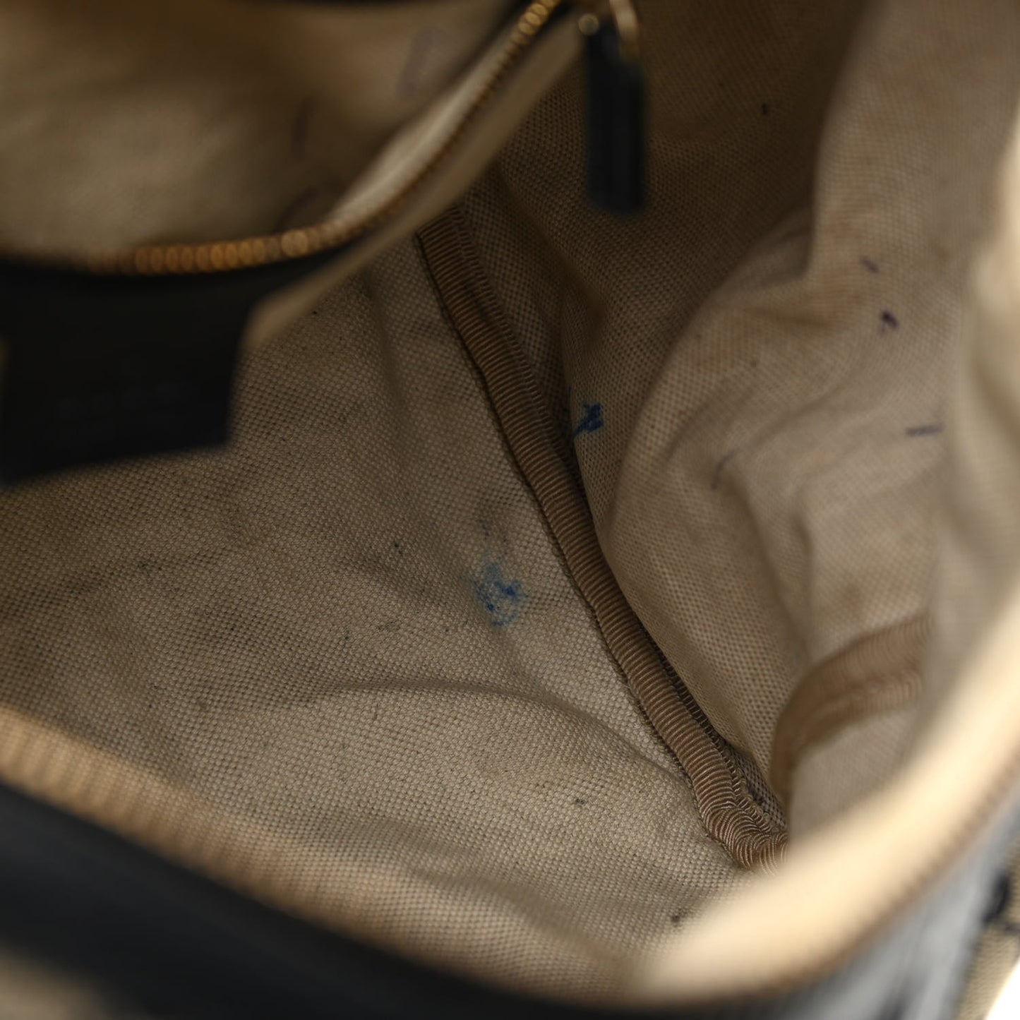 Monogram Selleria Calfskin Vintage Web Medium Boston Beige Blue