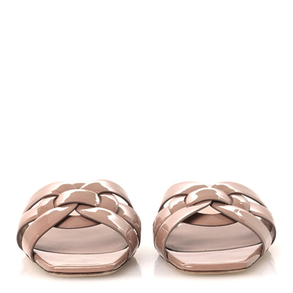 Saint Laurent Patent Tribute 05 Slide Sandals 38.5 Nude 3 of 11