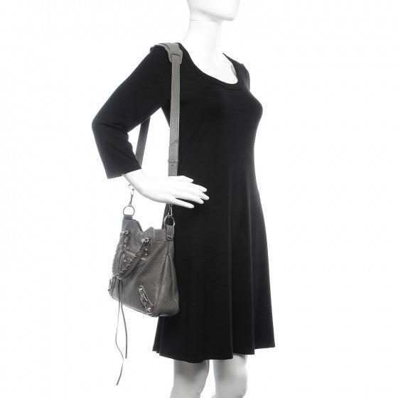 Balenciaga Chevre Silver Metallic Edge Hardware Town Gris Acier 2 of 9