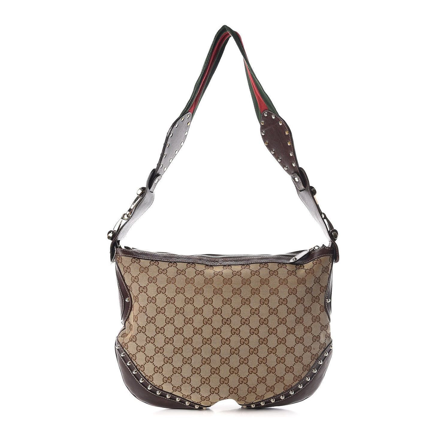 Monogram Pelham Studded Shoulder Bag Brown