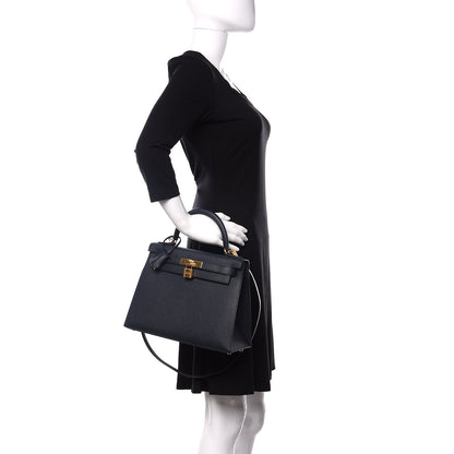 Hermes Epsom Kelly 28 Bleu Indigo 3 of 11