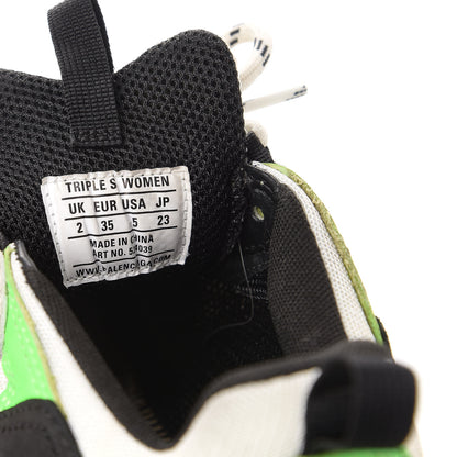 Balenciaga Fabric Mesh Womens Triple S Sneakers 35 White Green Fluo Black 7 of 10