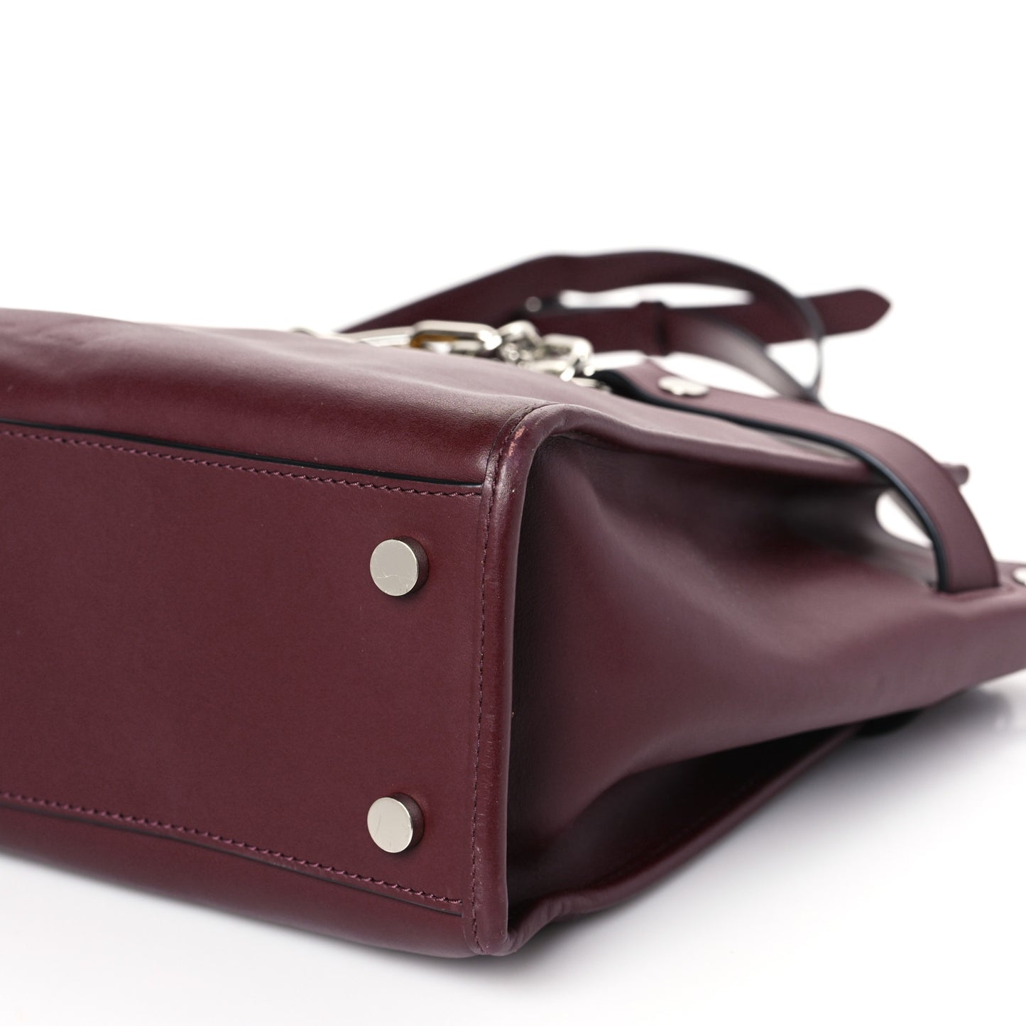 Smooth Calfskin Attica Chain Satchel Oxblood