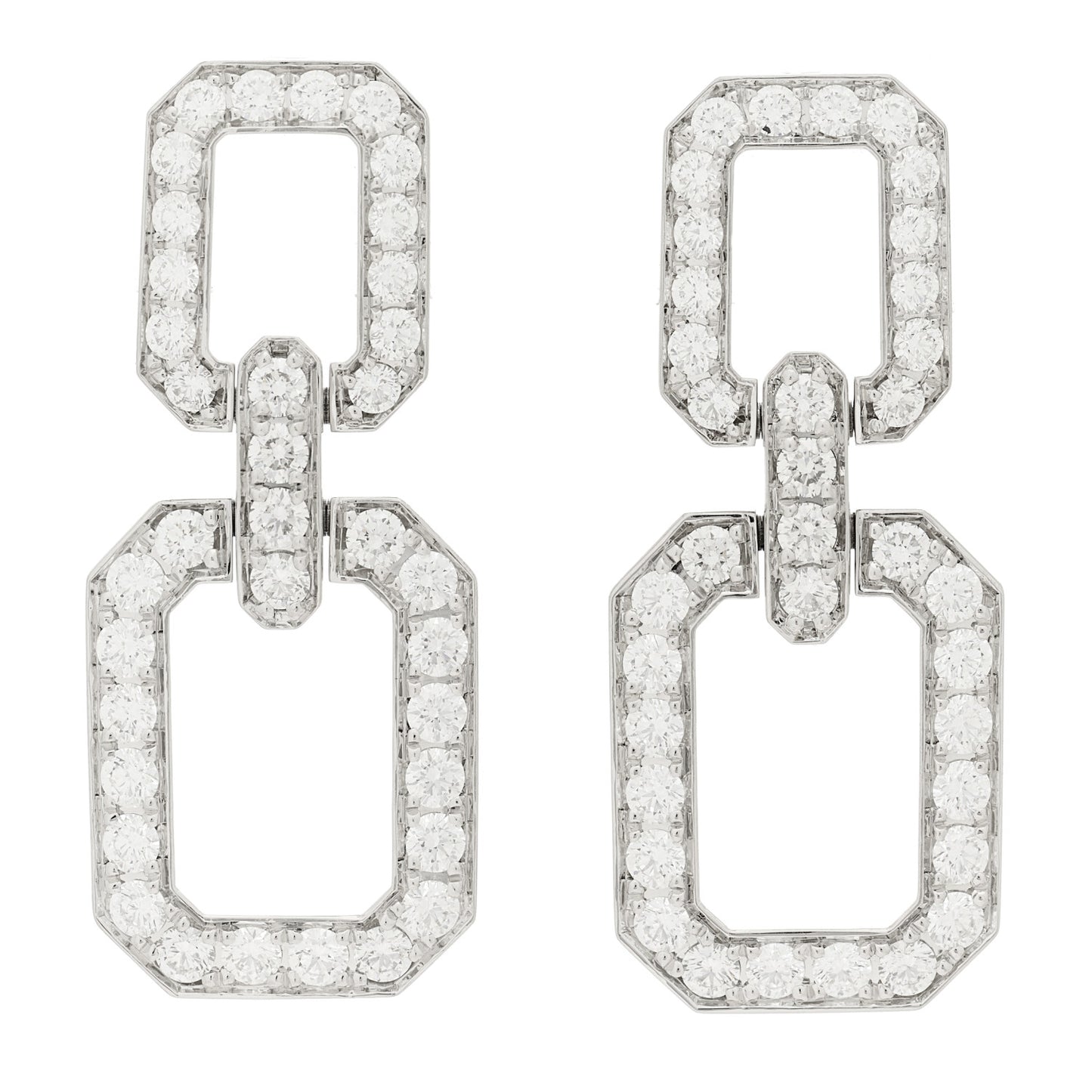 Platinum Diamond Medium Links Earrings