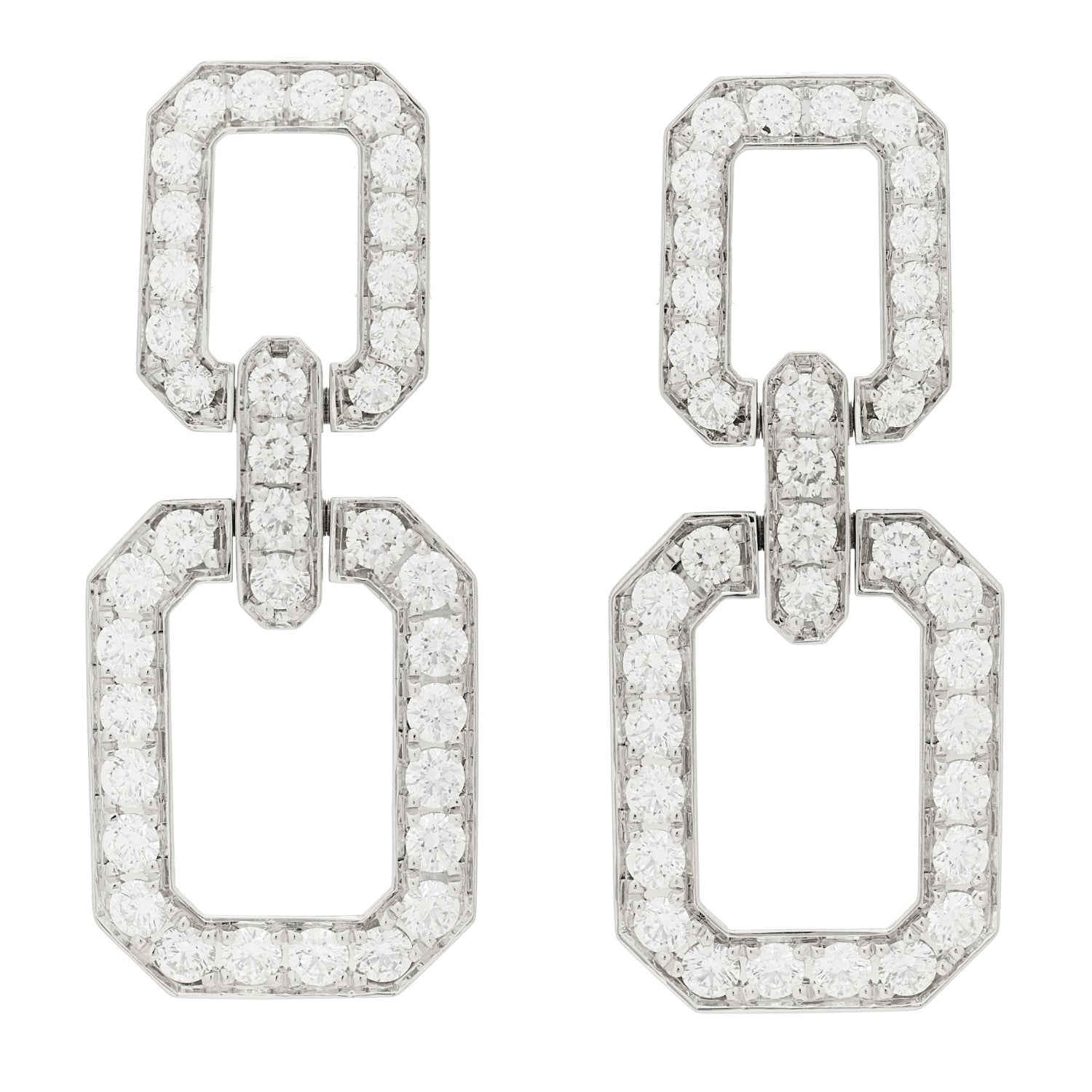 Harry Winston Platinum Diamond Medium Links Earrings 1 of 5