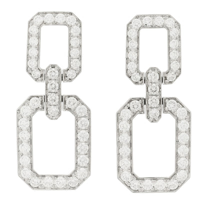 Harry Winston Platinum Diamond Medium Links Earrings 1 of 5