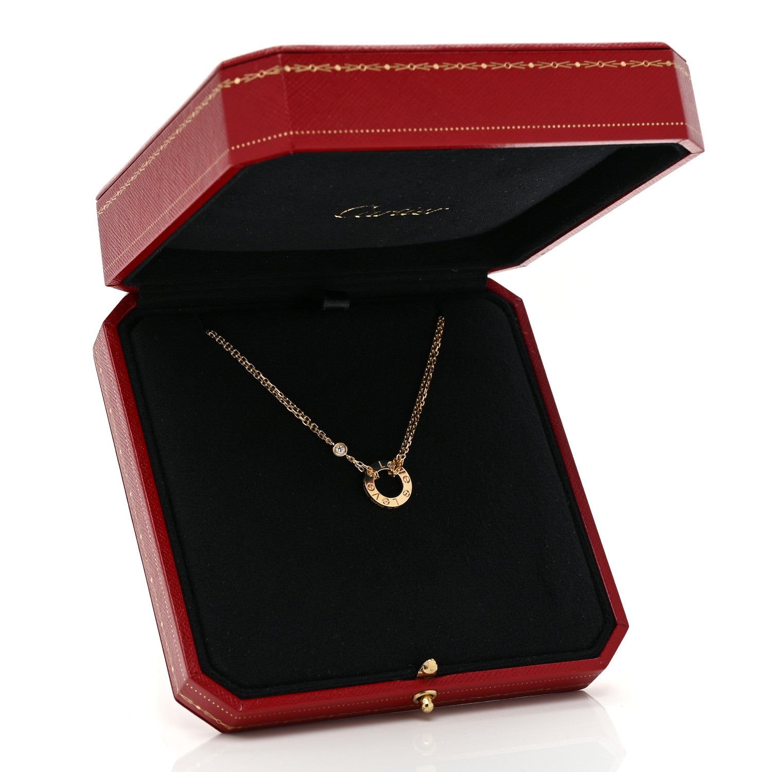 Cartier 18K Yellow Gold 2 Diamond LOVE Necklace 6 of 6