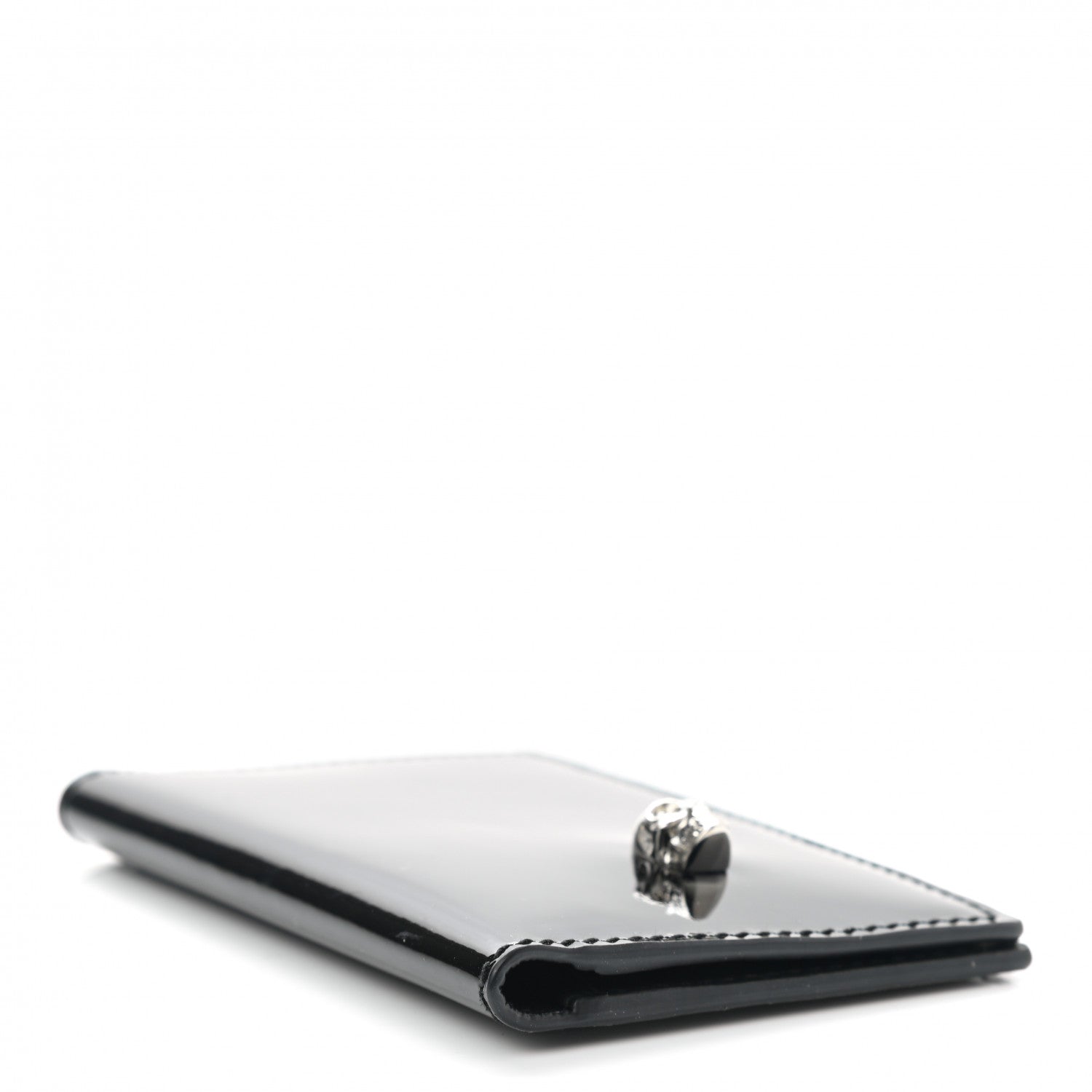 Alexander McQueen Patent Skull Bi-Fold Card Holder Black 4 of 7