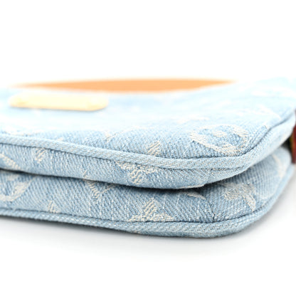 Louis Vuitton Monogram Denim Liv Pochette Sky Blue 10 of 11