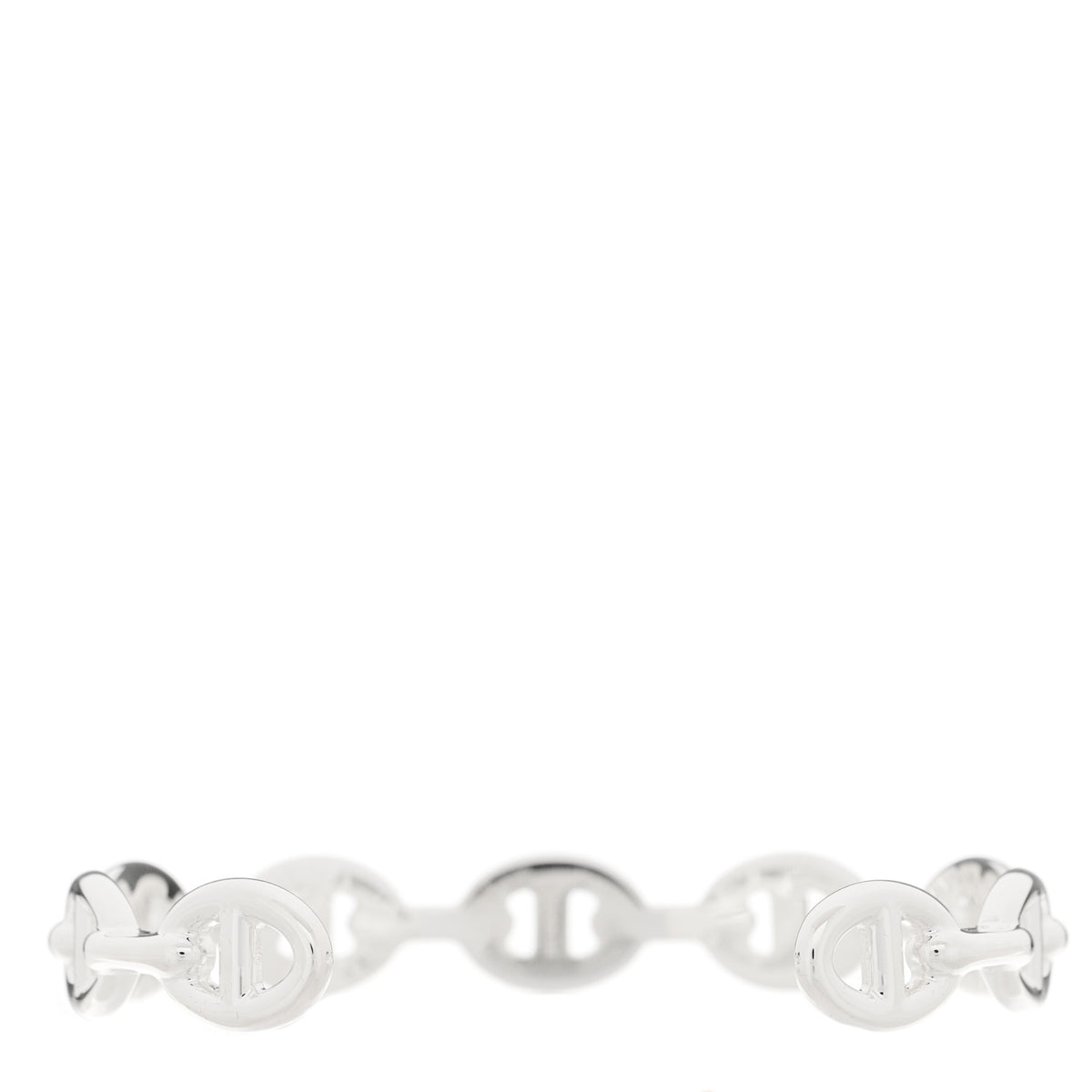 Sterling Silver MM Chaine d'Ancre Enchainee Cuff Bracelet LG