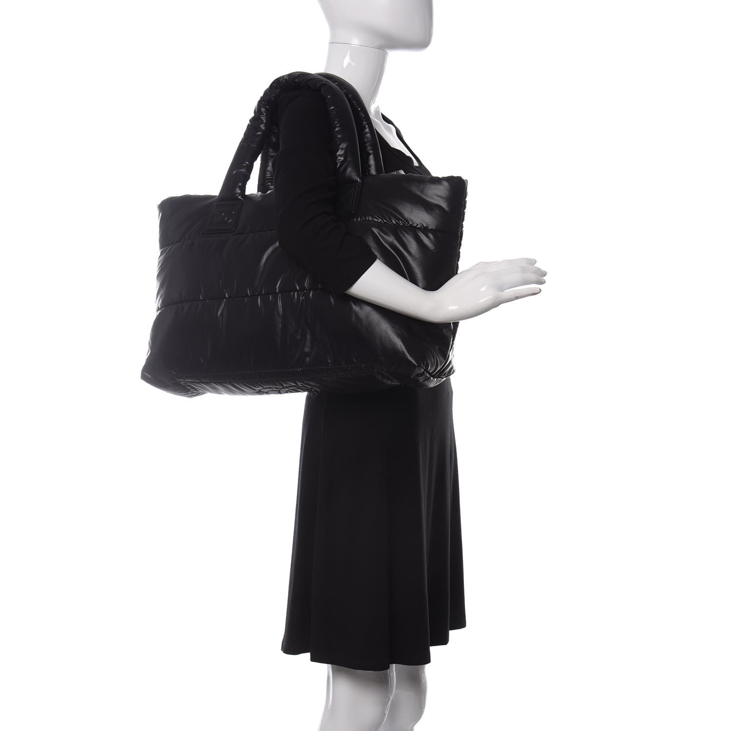 Chanel Nylon Quilted Medium Coco Cocoon Reversible Tote Black 2 of 10