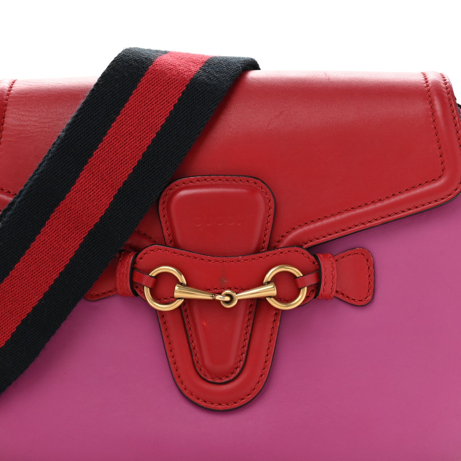 Gucci Calfskin Medium Lady Web Shoulder Bag New Rosette Hibiscus Red 8 of 14