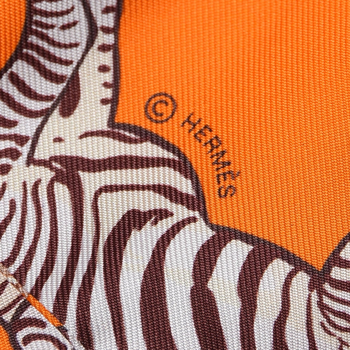 Silk Les Zebres Twilly Orange Beige Brun