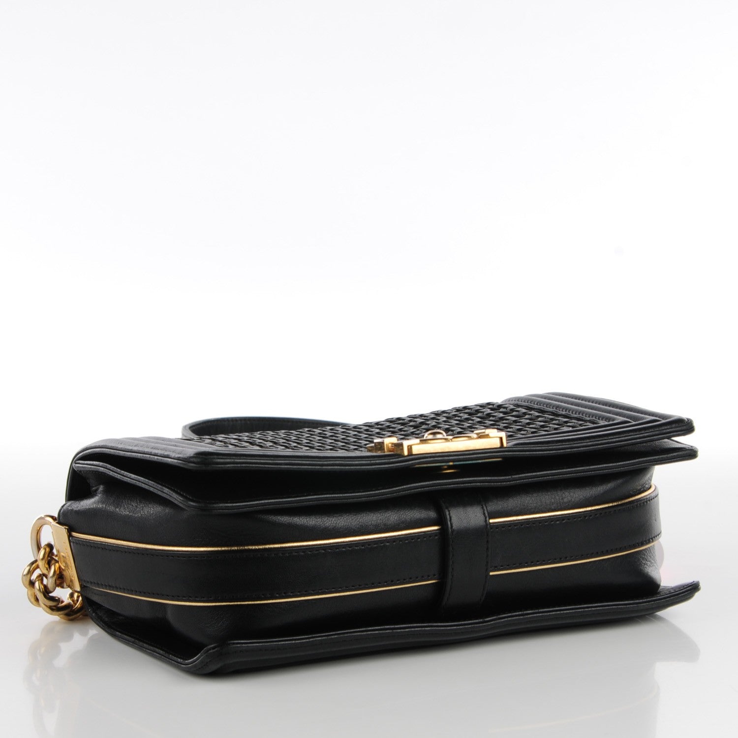 Chanel Braided Sheepskin Medium Boy Flap Black 3 of 8