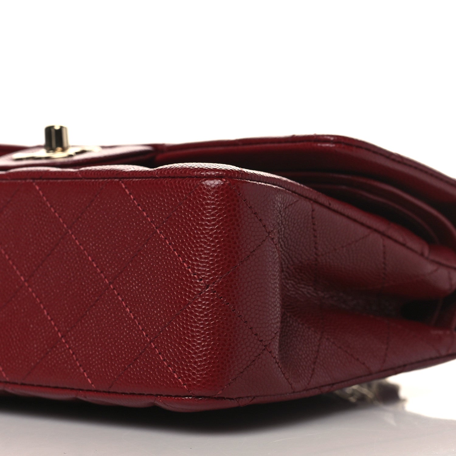 Chanel Caviar Quilted Small Double Flap Burgundy 9 of 10