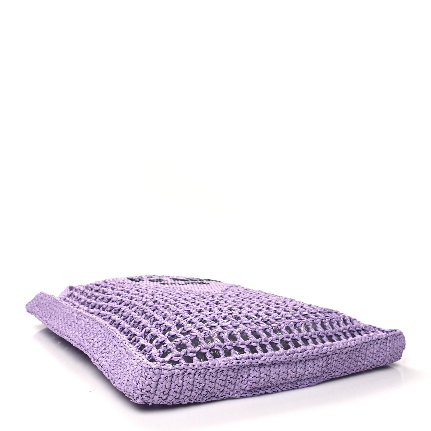 Yarn Raffia Effect Crochet Logo Embroidered Tote Bag Lilium