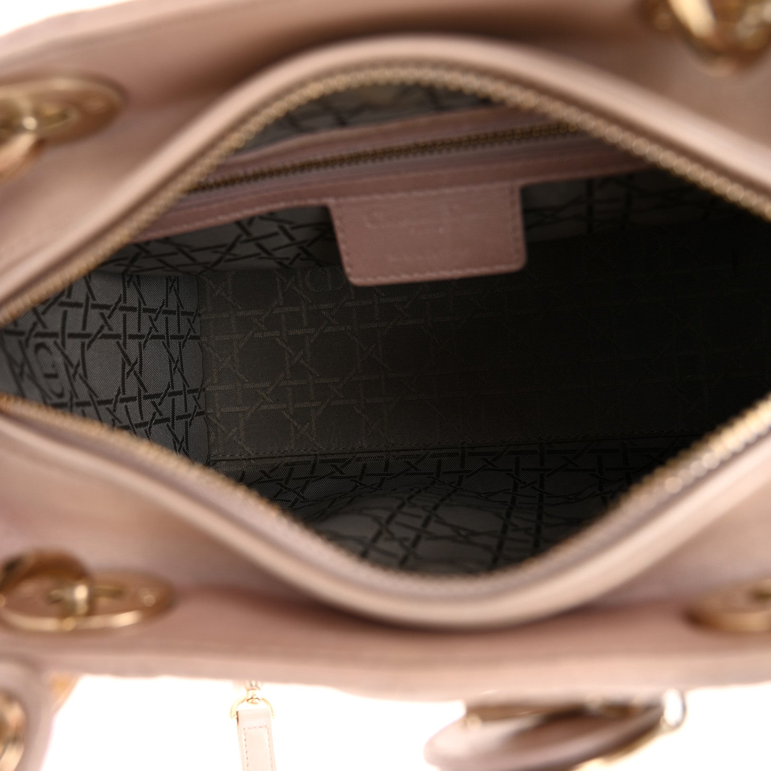 Christian Dior Pearly Lambskin Cannage Medium Lady Dior Lotus 5 of 11