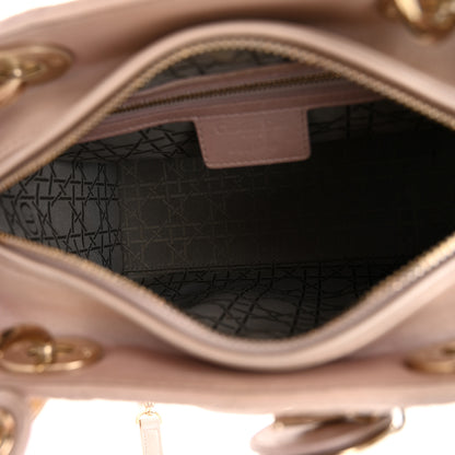 Christian Dior Pearly Lambskin Cannage Medium Lady Dior Lotus 5 of 11