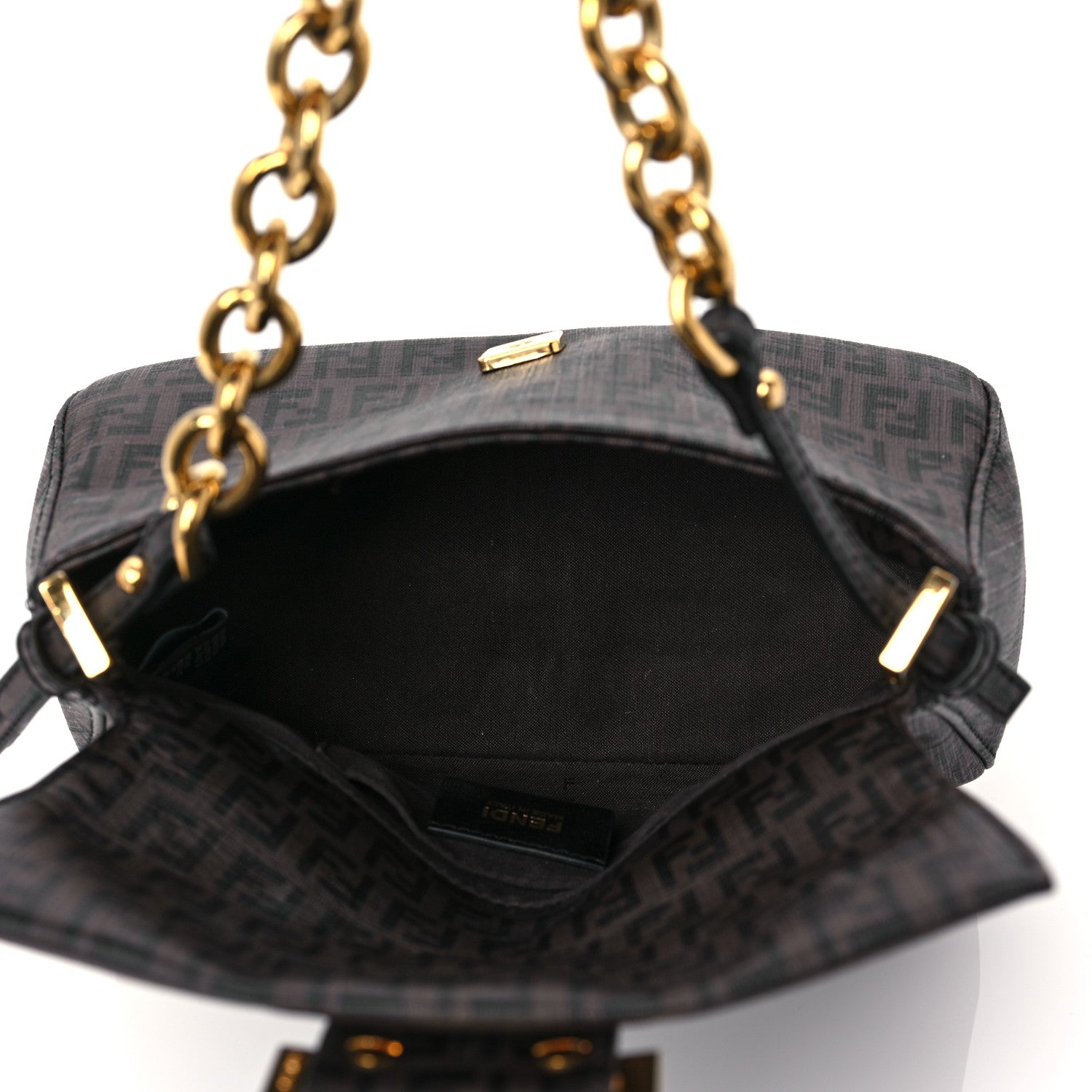 Fendi Zucchino Spalmati Forever Mini Mama Baguette Moro Black 4 of 8