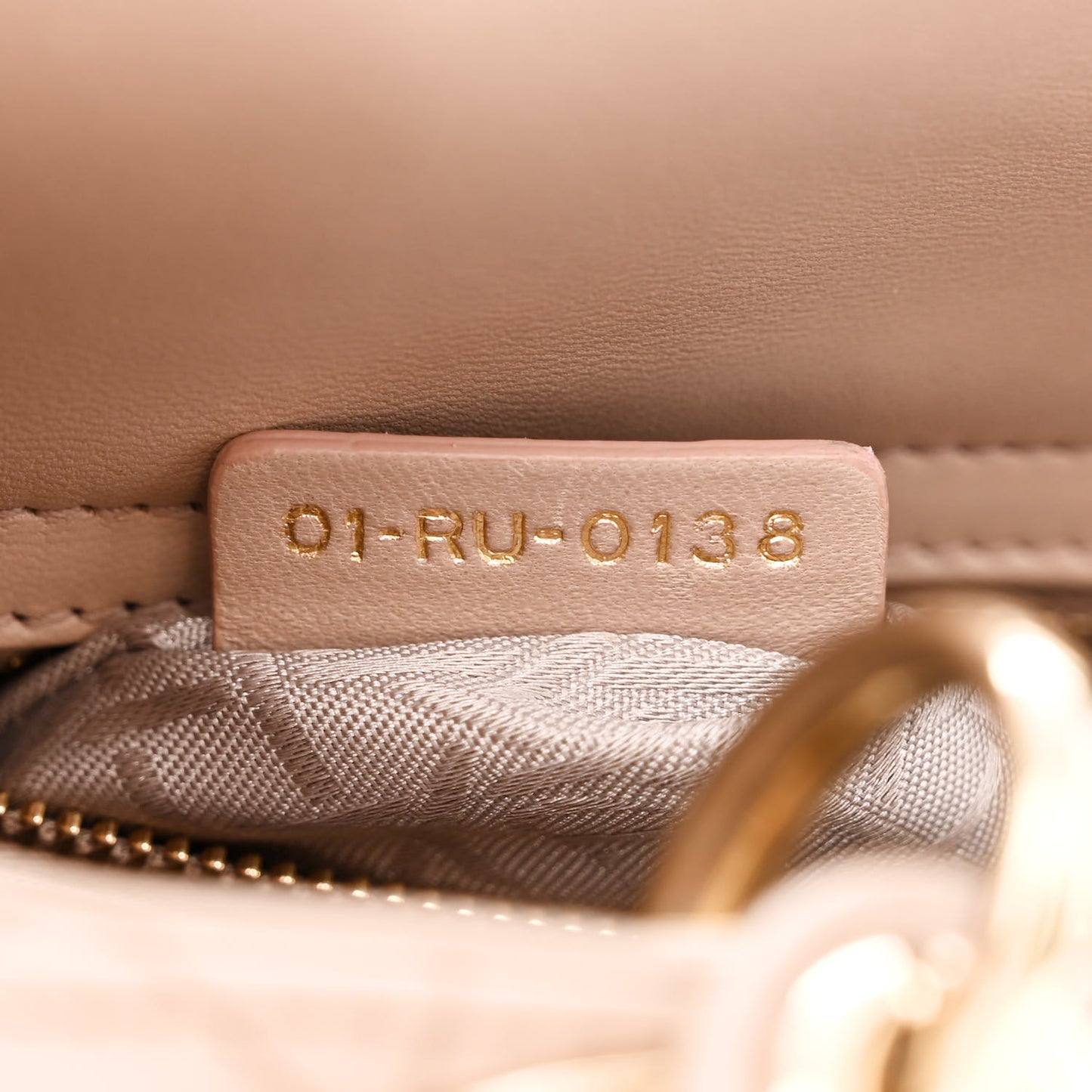 Lambskin Cannage Small Lucky Badges My Lady Dior Taupe