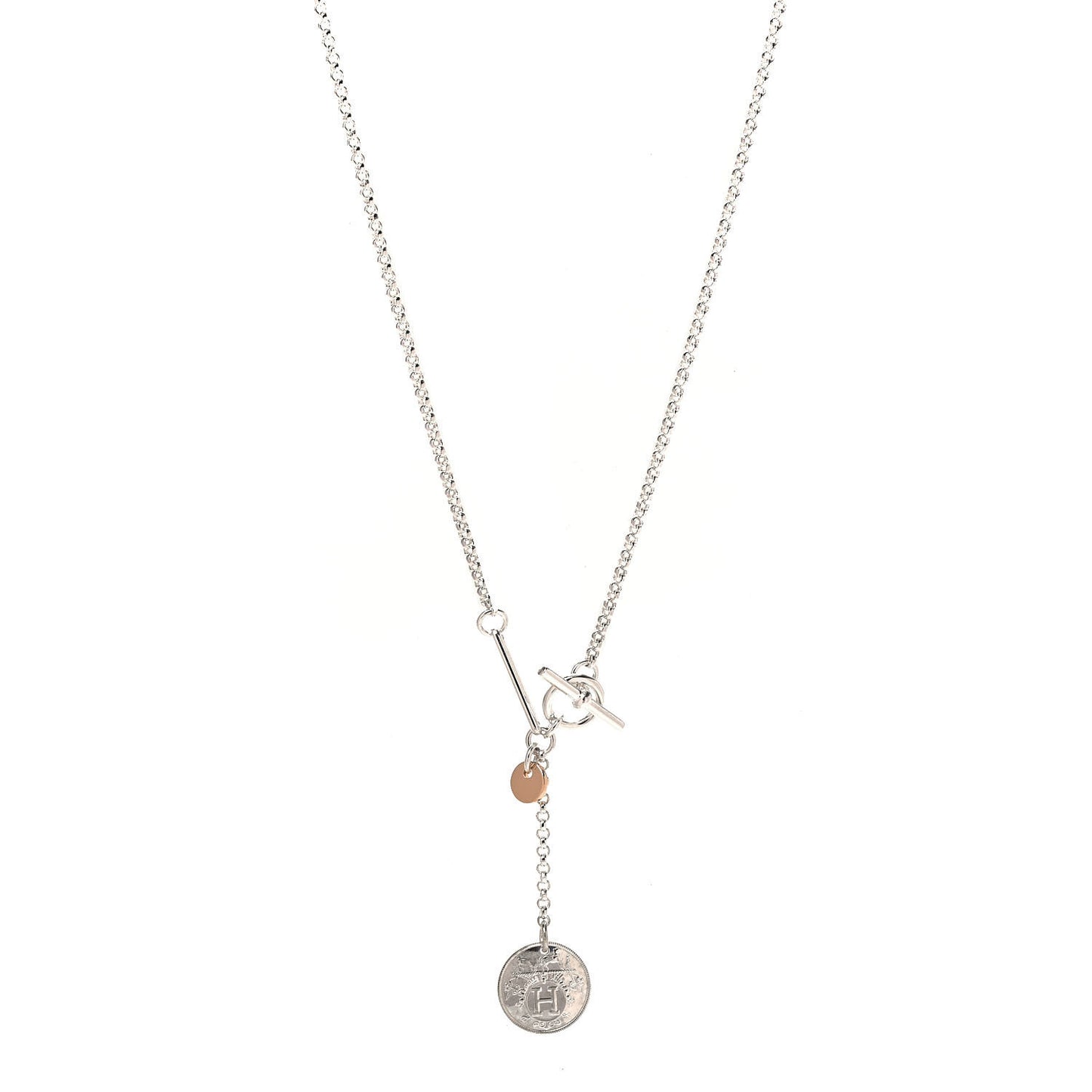 Sterling Silver 18K Rose Gold PM Ex-Libris Pendant Necklace