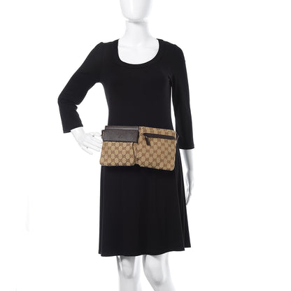 Gucci GG Monogram Double Pocket Belt Bag Dark Brown 2 of 8