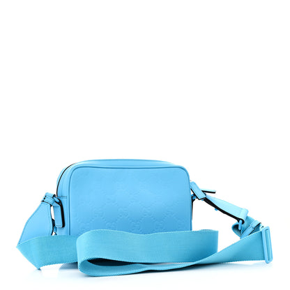 Gucci Rubber Effect Monogram GG Crossbody Bag Bright Blue 3 of 9