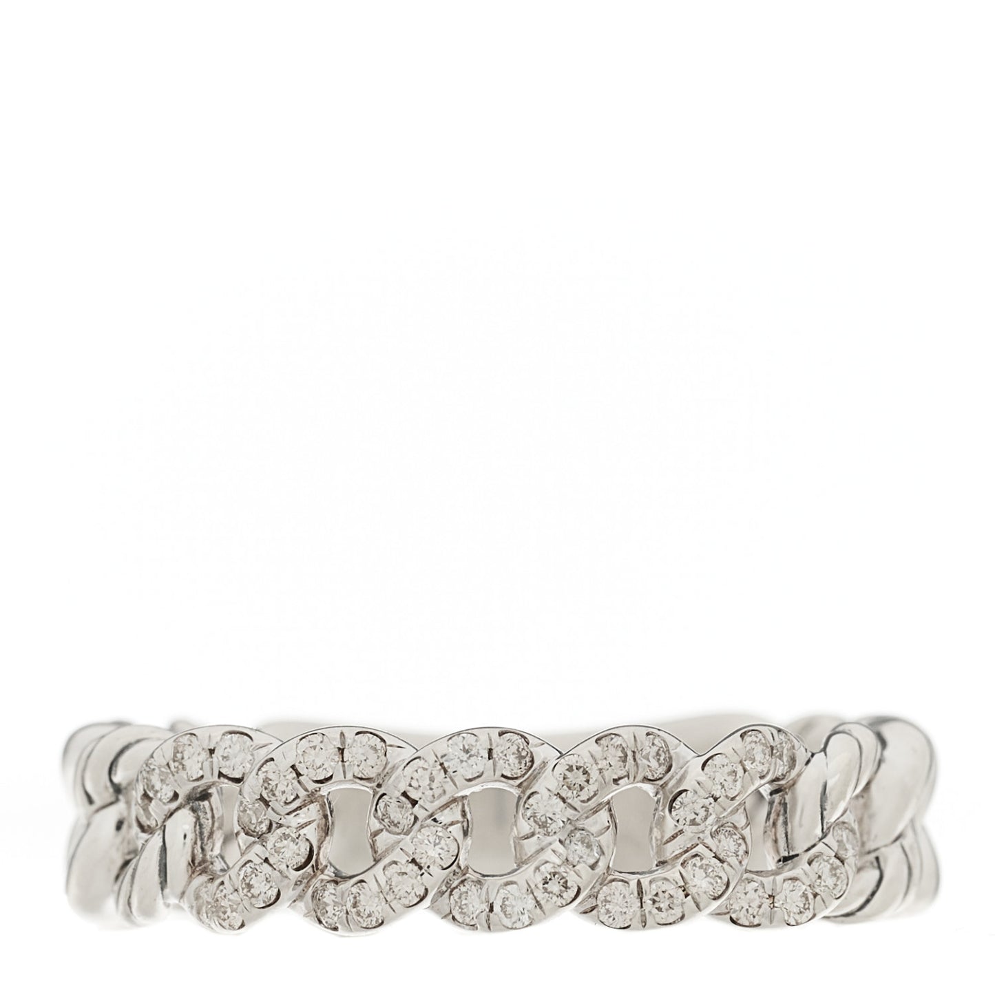 Sterling Silver Diamond Narrow Belmont Curb Link Ring 54 7