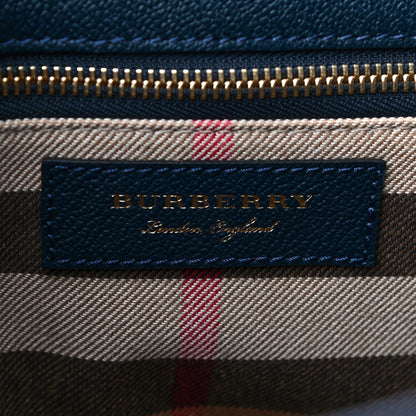 Burberry Soft Grain Calfskin Medium Buckle Tote Blue Carbon 8 of 14