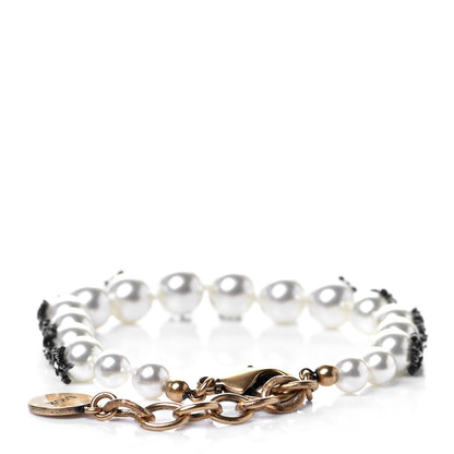 Christian Dior Pearl Crystal Star Mise En Dior Tribal Bracelet Gold 3 of 5