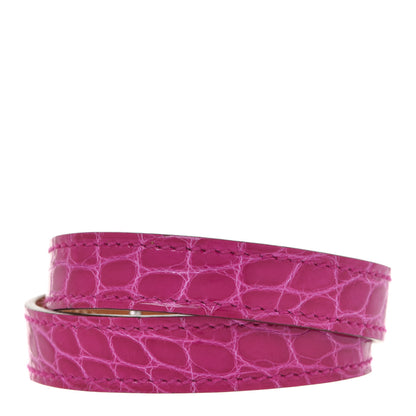 Hermes Shiny Alligator Kelly Double Tour Bracelet S Rose Scheherazade 3 of 8