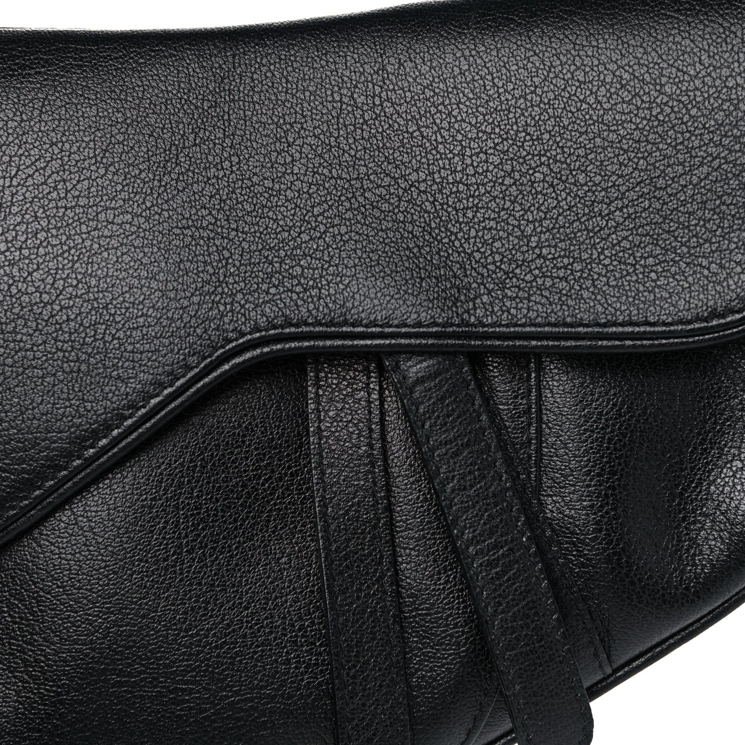 Christian Dior Grained Calfskin Saddle Bag Black 8 of 12