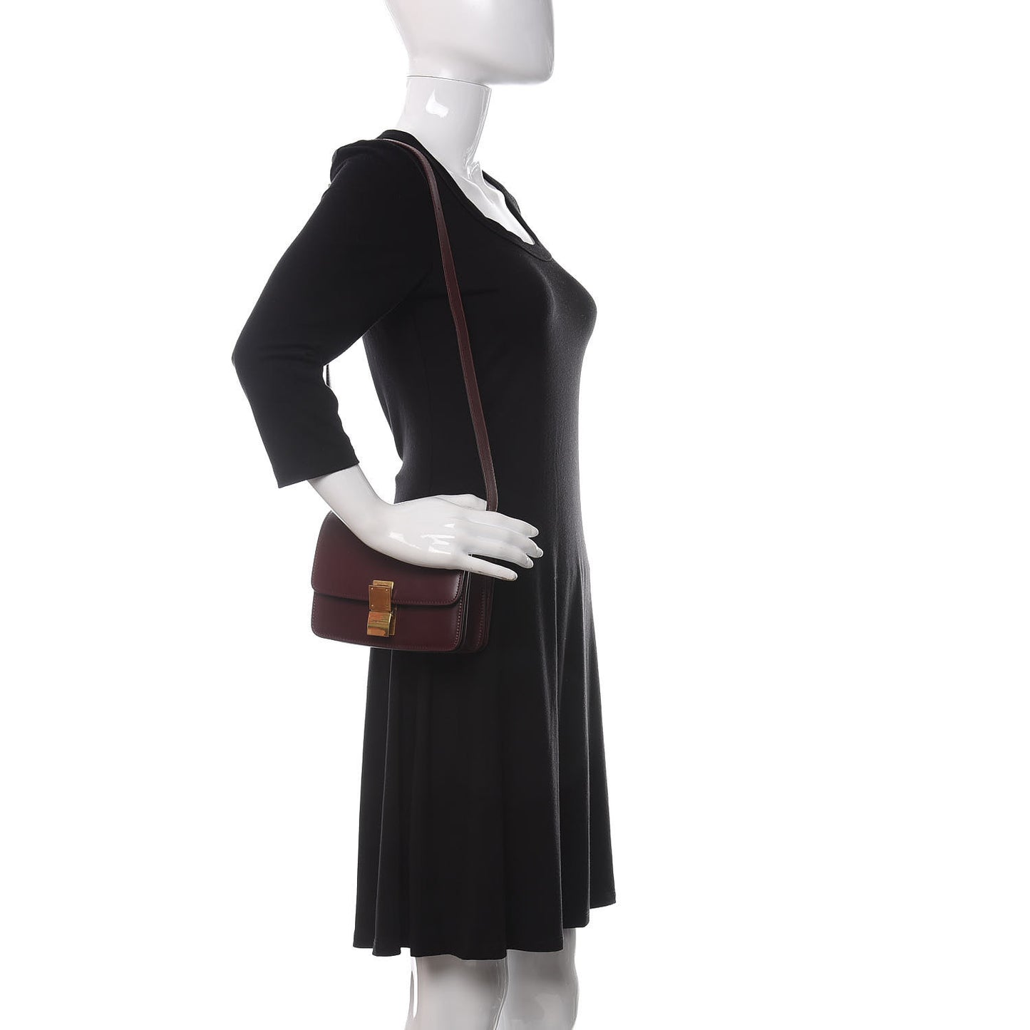 Box Calfskin Small Classic Box Flap Bag Burgundy