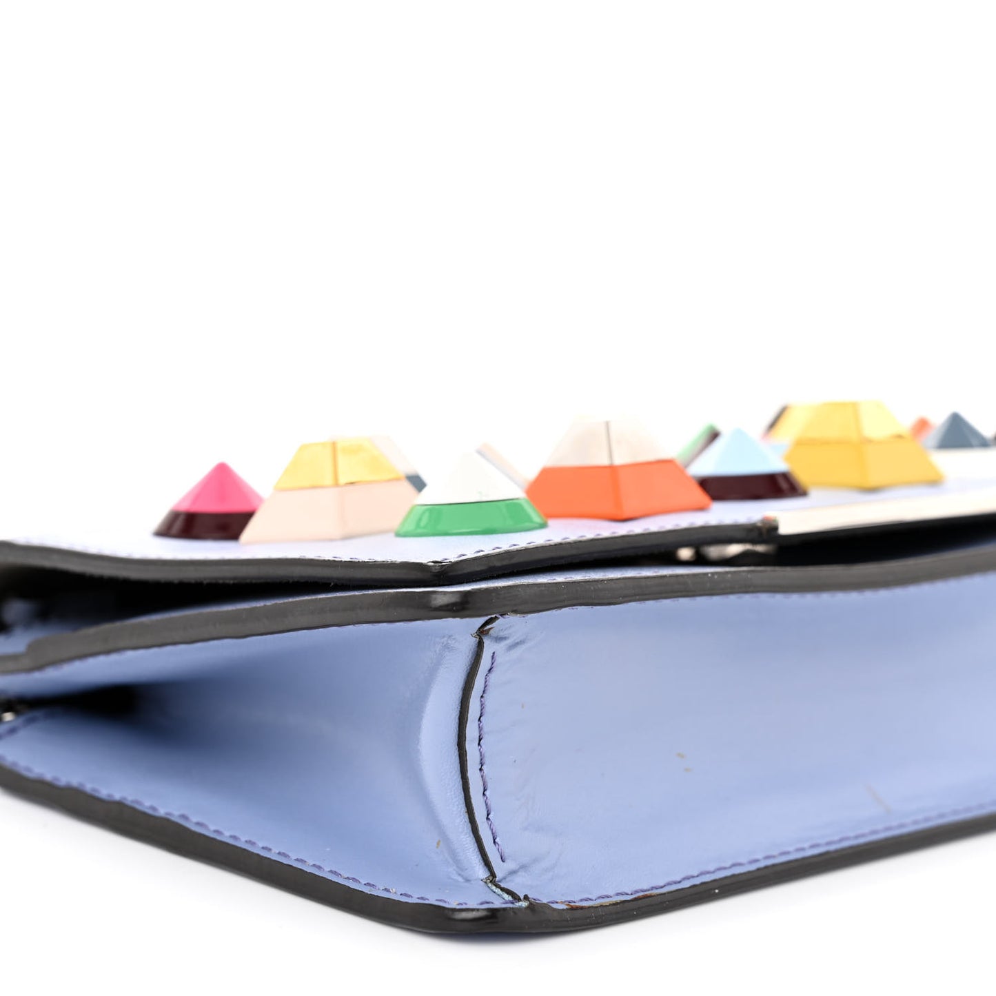 Vitello Dolce Studded Tube Wallet On Chain Ardesia Multicolor