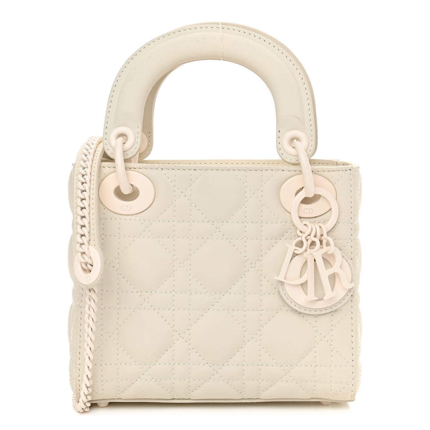 Ultra Matte Calfskin Cannage Mini Lady Dior White