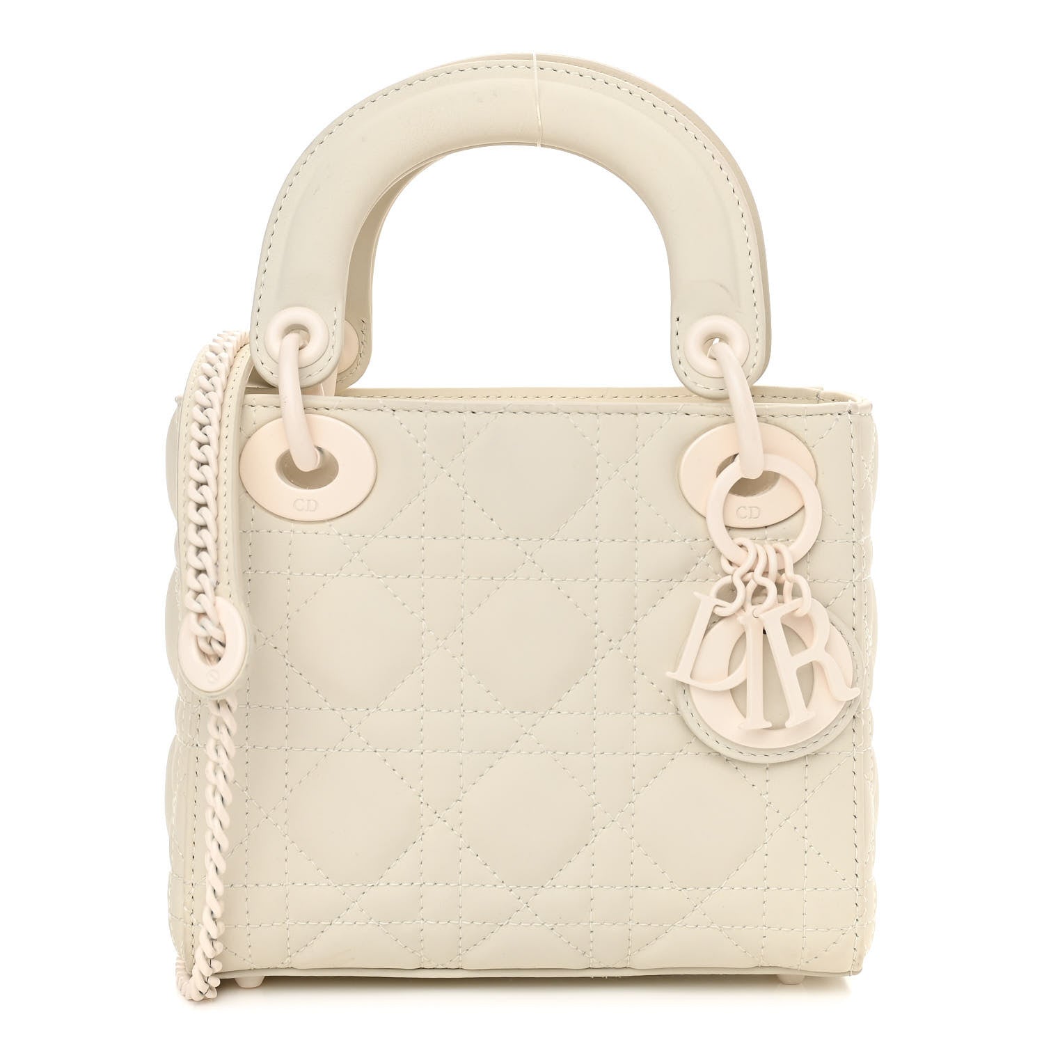 Christian Dior Ultra Matte Calfskin Cannage Mini Lady Dior White 1 of 13