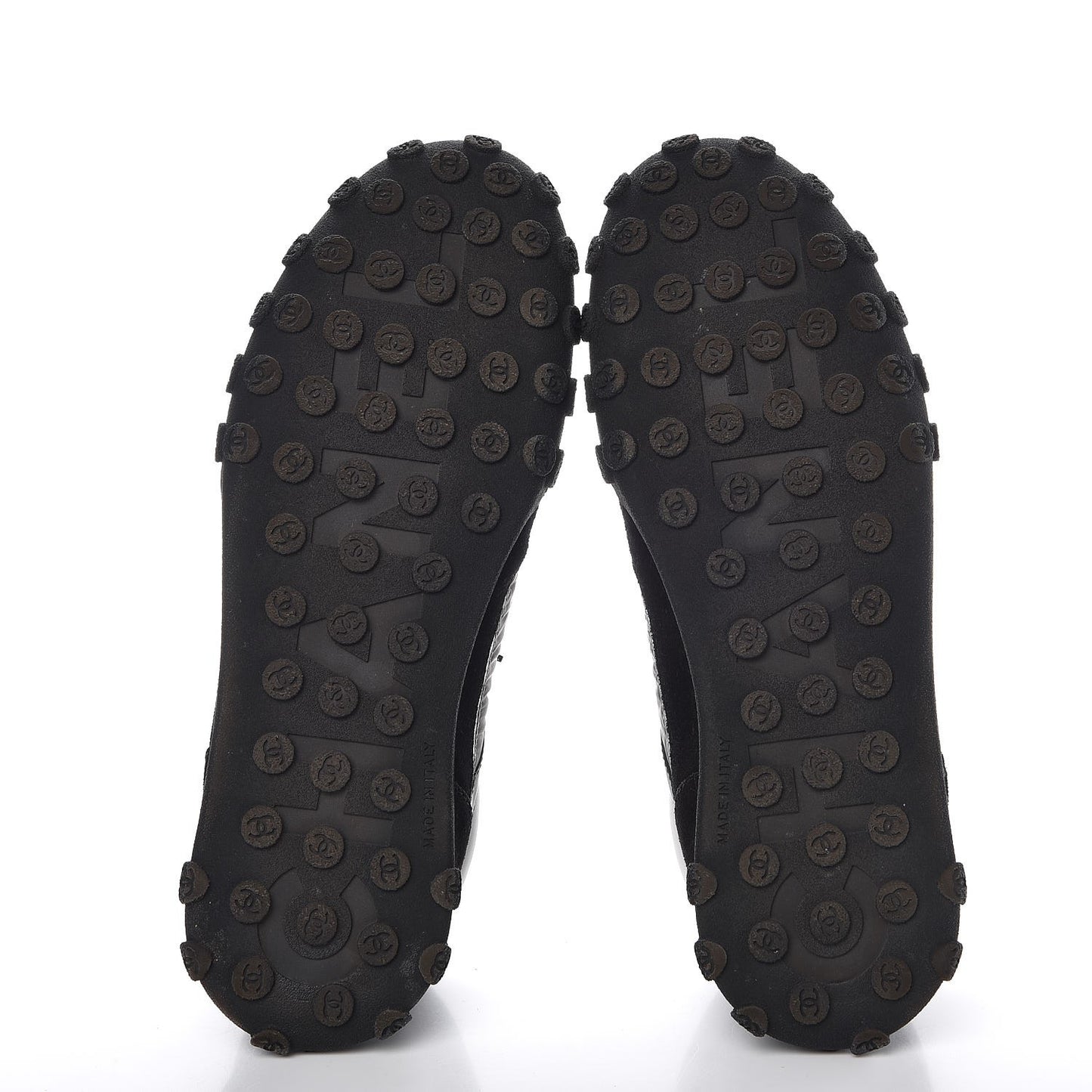 Nylon Calfskin Suede CC Sneakers 40 Grey Black White