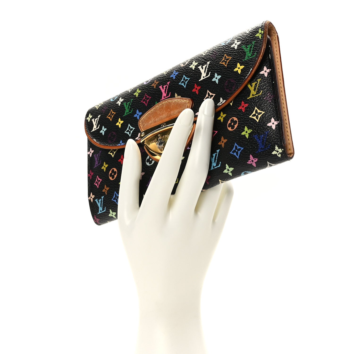 Louis Vuitton Monogram Multicolor Eugenie Wallet Black Grenade 2 of 8