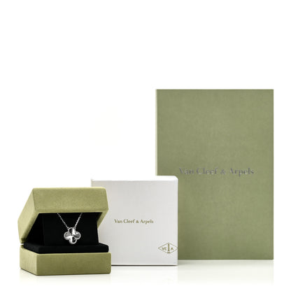 Van Cleef & Arpels VAN CLEEF &amp; ARPELS 18K White Gold Guilloche Vintage Alhambra Pendant Necklace 6 of 6